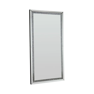 ACME Glam Noralie 97600 Mirrored/Faux Diamonds Accent Floor Mirror w/LED Light