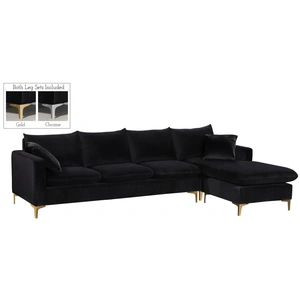 Meridian Furniture Naomi 110-inch Velvet Reversible Sectional