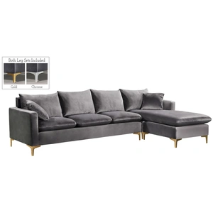 Meridian Furniture Naomi 110-inch Velvet Reversible Sectional