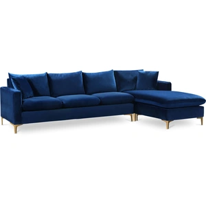 Meridian Furniture Naomi 110-inch Velvet Reversible Sectional