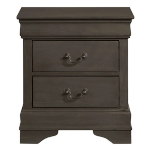 Homelegance Mayville Wood 2-Drawer Night Stand in Stained Gray