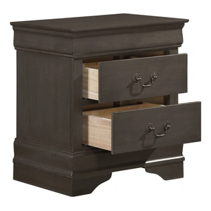 Homelegance Mayville Wood 2-Drawer Night Stand in Stained Gray