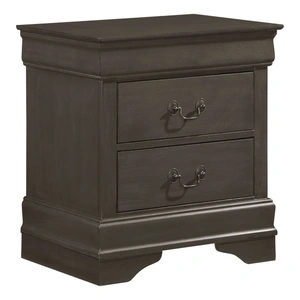 Homelegance Mayville Wood 2-Drawer Night Stand in Stained Gray