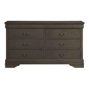 Homelegance Mayville Wood 6-Drawer Double Dresser in Stained Gray