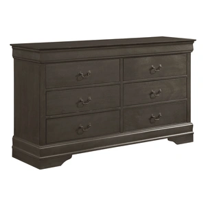 Homelegance Mayville Wood 6-Drawer Double Dresser in Stained Gray
