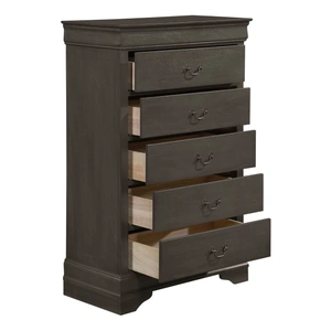 Homelegance Mayville Wood 5-Drawer Chest, Stained Gray