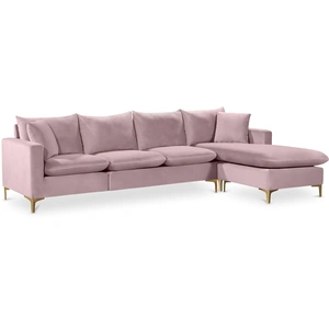 Meridian Furniture Naomi 110-inch Velvet Reversible Sectional