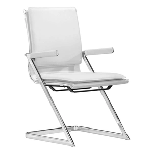 Zuo Modern Lider Plus Leatherette Conference Chair, White (Set of 2)
