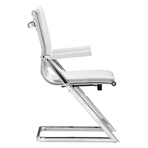 Zuo Modern Lider Plus Leatherette Conference Chair, White (Set of 2)