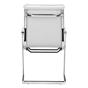 Zuo Modern Lider Plus Leatherette Conference Chair, White (Set of 2)