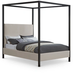 Meridian Furniture James Linen Fabric Bed