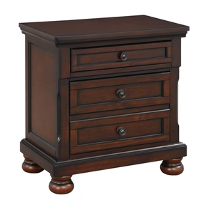 Homelegance Cumberland Wood/Wood Veneer Nightstand w/ Hidden Drawer in Brown Cherry