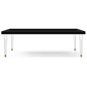 Meridian Furniture Bethany 95-inch Rectangular Lacquer Dining Table with Acrylic Legs, Black