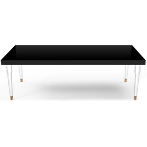 Meridian Furniture Bethany 95-inch Rectangular Lacquer Dining Table with Acrylic Legs, Black