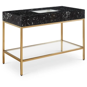 Meridian Furniture Marmo 48-inch Marble Single Bathroom Vanity with & Ceramic Sink