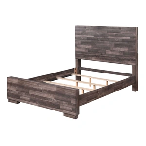 ACME Juniper Wood Panel Bed, Queen Size, Dark Oak
