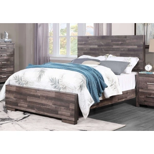 ACME Juniper Wood Panel Bed, Queen Size, Dark Oak