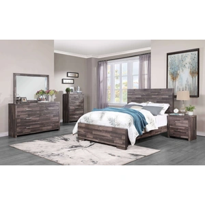 ACME Juniper Wood Panel Bedroom Set, Dark Oak