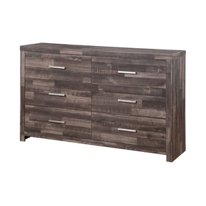 ACME Juniper Wood Double Dresser w/6 Drawers, Dark Oak