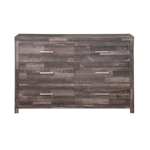 ACME Juniper Wood Double Dresser w/6 Drawers, Dark Oak