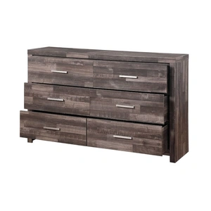 ACME Juniper Wood Double Dresser w/6 Drawers, Dark Oak