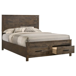 Coaster Woodmont Wood Storage Panel Bed, Rustic Golden Brown