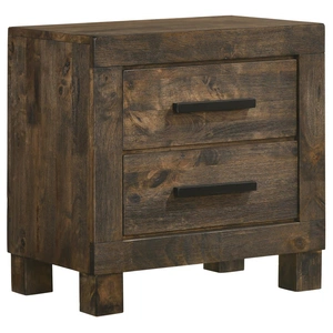 Coaster Woodmont Wood Nightstand w/2 Drawers, Rustic Golden Brown