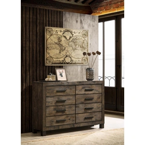 Coaster Woodmont Wood Double Dresser w/8 Drawers in Rustic Golden Brown