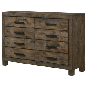 Coaster Woodmont Wood Double Dresser w/8 Drawers in Rustic Golden Brown