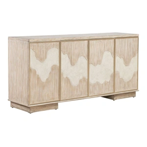 Liberty Furniture Terrace Wood Accent Cabinet w/4 Doors, Gravel