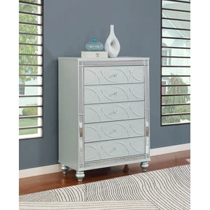 Coaster Gunnison Wood Chest w/5 Drawers, Silver Metallic