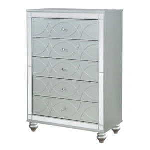 Coaster Gunnison Wood Chest w/5 Drawers, Silver Metallic