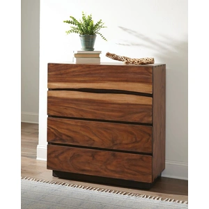 Coaster Winslow Wood Chest w/4 Drawers, Smokey Walnut/Coffee Bean