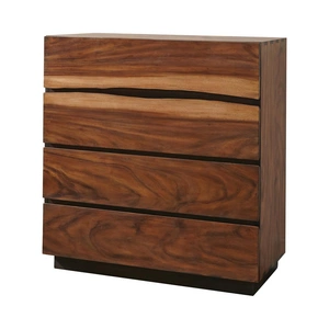 Coaster Winslow Wood Chest w/4 Drawers, Smokey Walnut/Coffee Bean