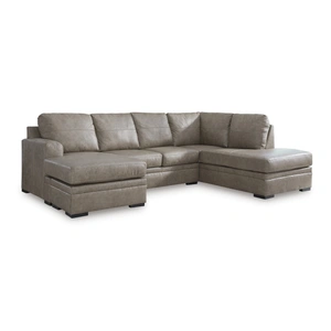 Ashley Furniture Amuleto Leather Right 2-Piece Sectional w/Chaise, Desert