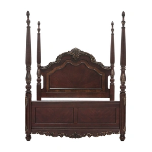 Homelegance Deryn Park Wood/Wood Veneer Poster Bed, Cherry