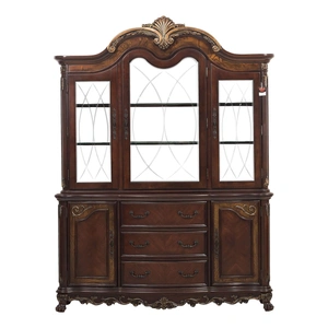 Homelegance Deryn Park Classic Glass/Wood/Wood Veneer China Cabintet, Cherry