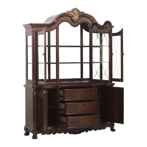 Homelegance Deryn Park Classic Glass/Wood/Wood Veneer China Cabintet, Cherry
