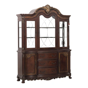 Homelegance Deryn Park Classic Glass/Wood/Wood Veneer China Cabintet, Cherry