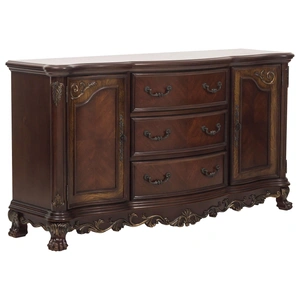 Homelegance Deryn Park Classic Wood/Wood Veneer Buffet, Cherry