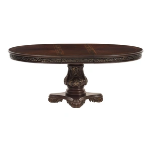 Homelegance Deryn Park Traditional Extendable Wood Round Dining Table, Cherry