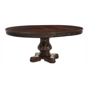 Homelegance Deryn Park Traditional Extendable Wood Round Dining Table, Cherry
