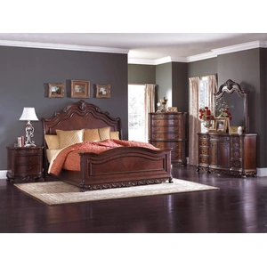 Homelegance Deryn Park Wood/Wood Veneer Sleigh Bedroom Set, Cherry