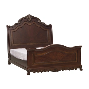 Homelegance Deryn Park Wood/Wood Veneer Sleigh Bed, Cherry