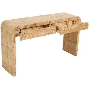 Meridian Furniture Cresthill 54-inch 2-Drawer Rectangular Burl Wood Console Table, Ash
