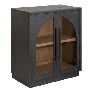 Liberty Furniture Archway Wood/Glass Accent Cabinet w/2 Doors, Charcoal