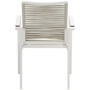 Meridian Furniture Maldives Outdoor Patio Mesh Waterproof Fabric Dining Arm Chair with Dark Grey Aluminum Frame (Set of 2)