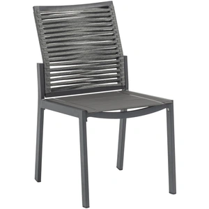 Meridian Furniture Maldives Outdoor Patio Mesh Waterproof Fabric Dining Side Chair with Dark Grey Aluminum Frame (Set of 2)