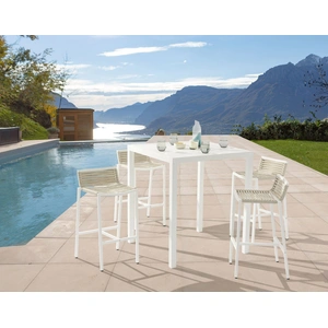 Meridian Furniture Maldives 35-inch Square Outdoor Patio Bar Table