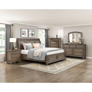 Homelegance Bethel Wood Veneer Storage Sleigh Bedroom Set, Antique Brown